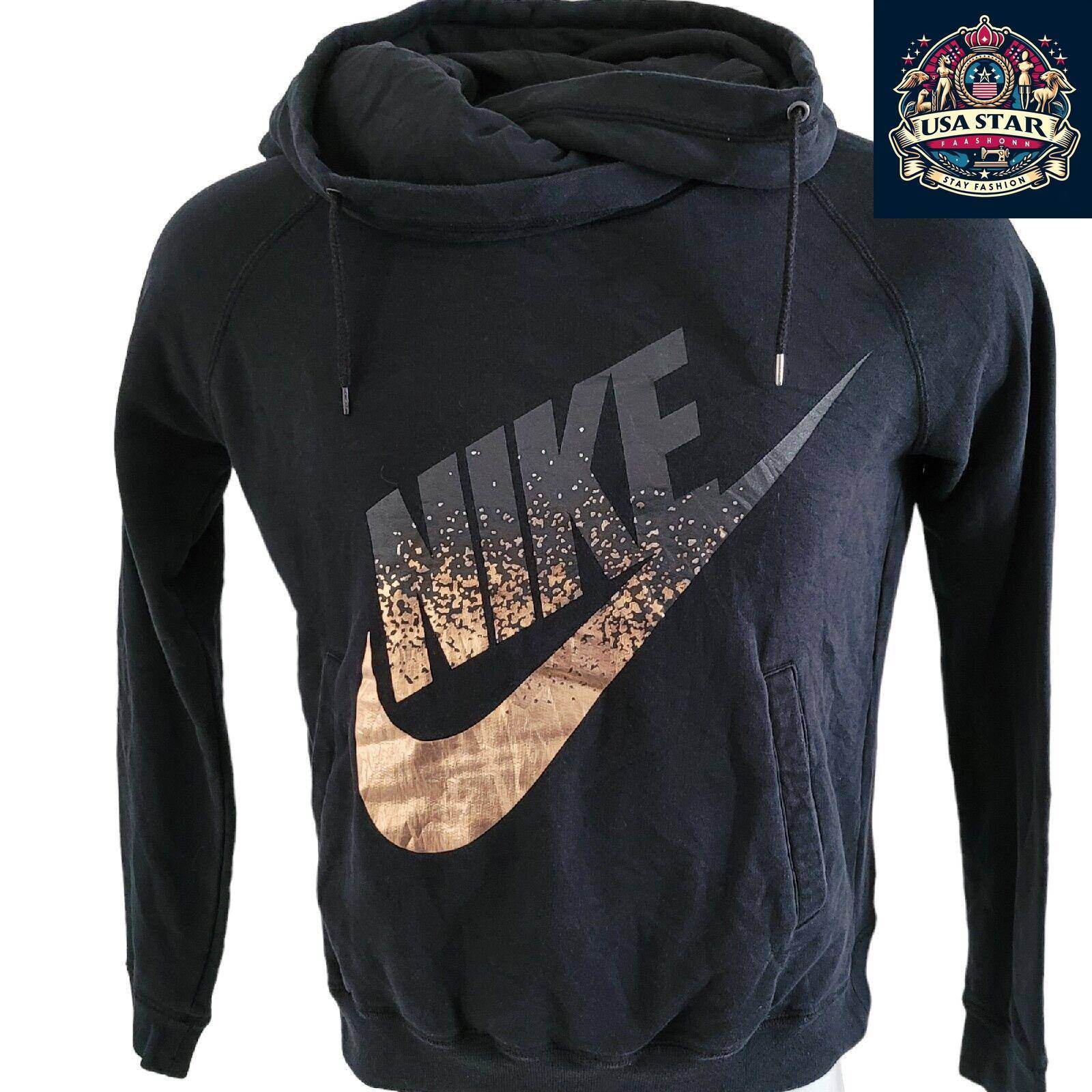 Nike Air Max Hoodie Large - Black Pullover, Stylish Design, Comfortable Fit, Grade A Vintage Condition - USASTARFASHION