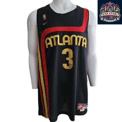 Nike Atlanta Hawks Jersey 3 Shareef Abdur - Rahim - 2XL Authentic Vintage Style, High Quality - USASTARFASHION