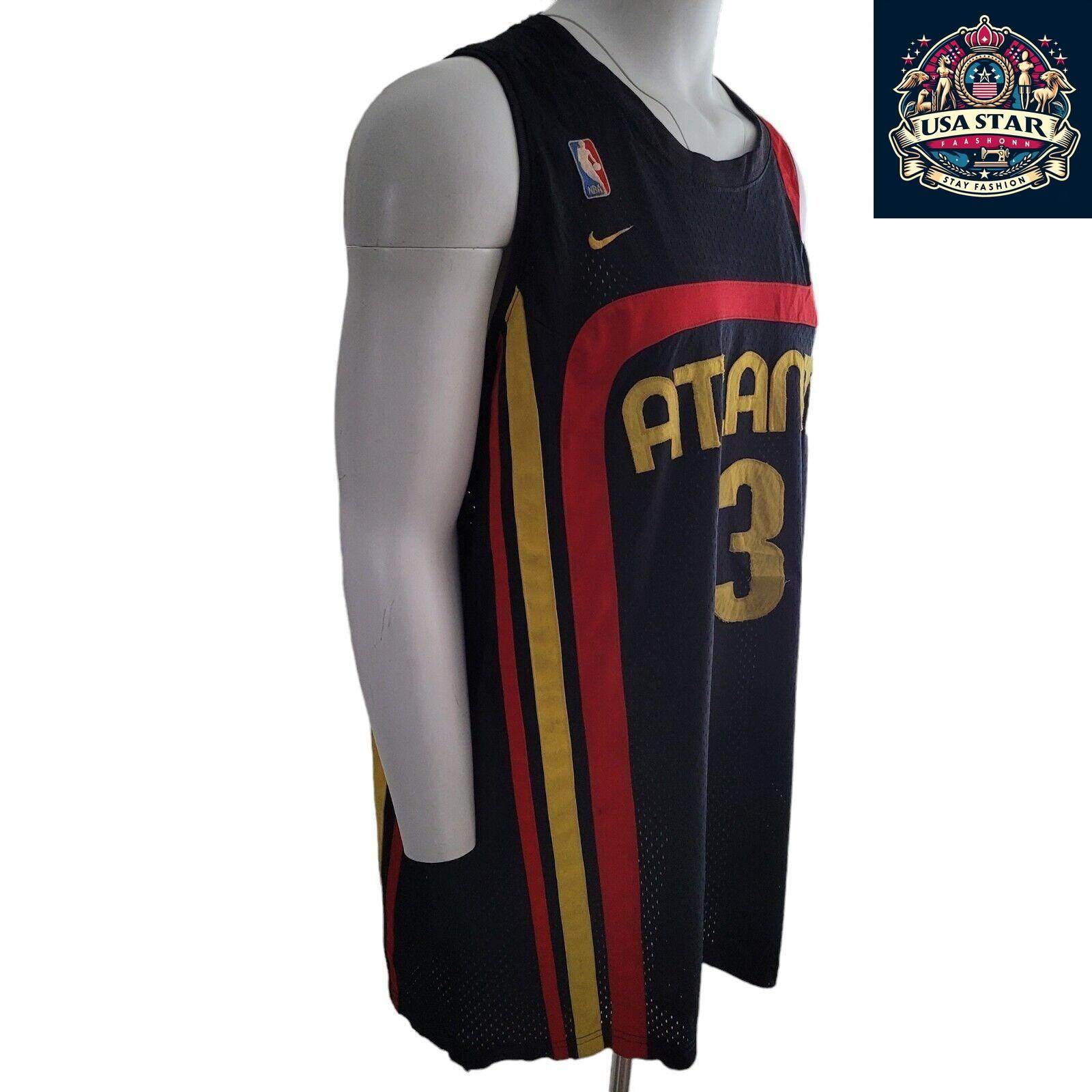 Nike Atlanta Hawks Jersey 3 Shareef Abdur - Rahim - 2XL Authentic Vintage Style, High Quality - USASTARFASHION