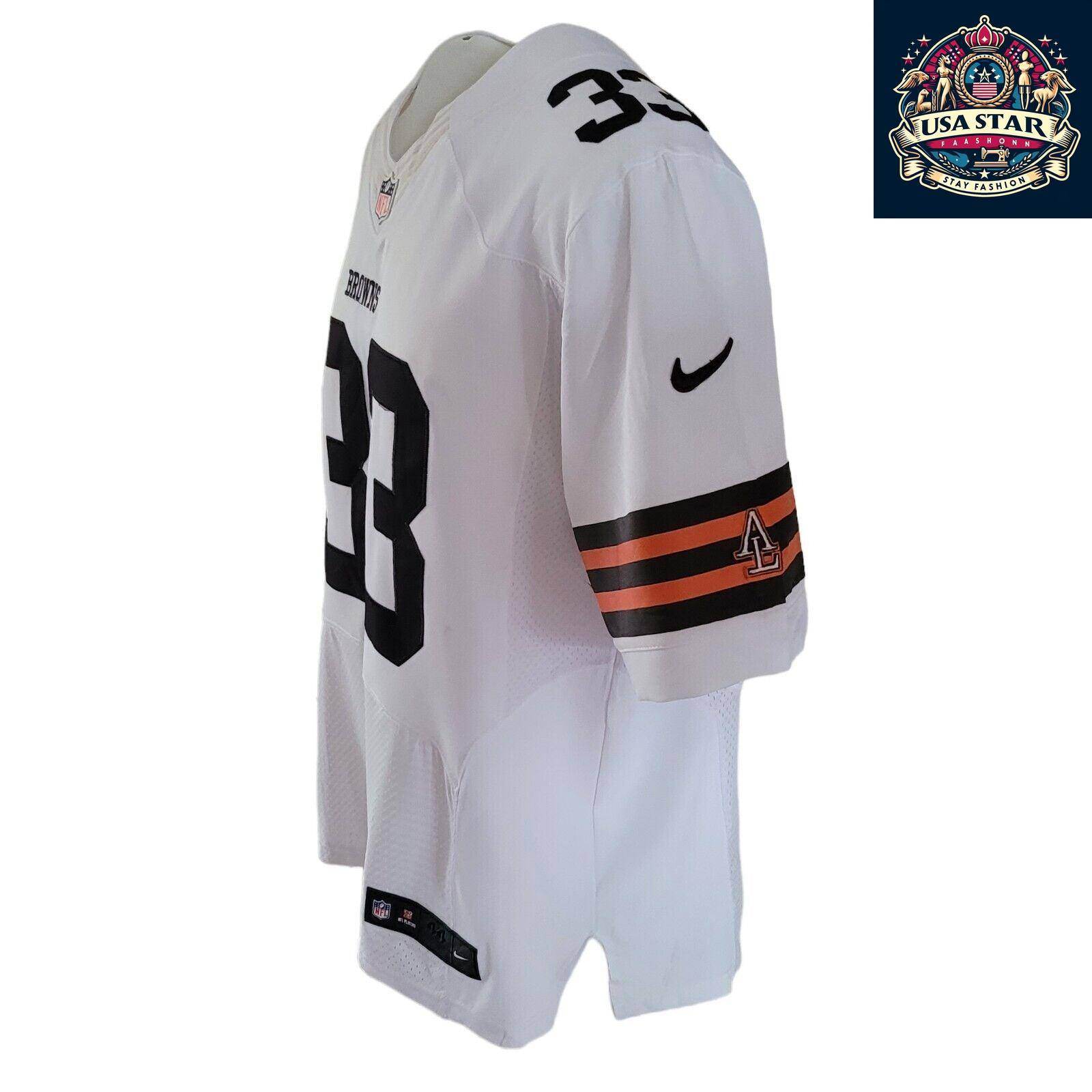 Nike Cleveland Browns Jersey - Men's L White Richardson 33 Short Sleeve - Team Logo & Comfort - USASTARFASHION