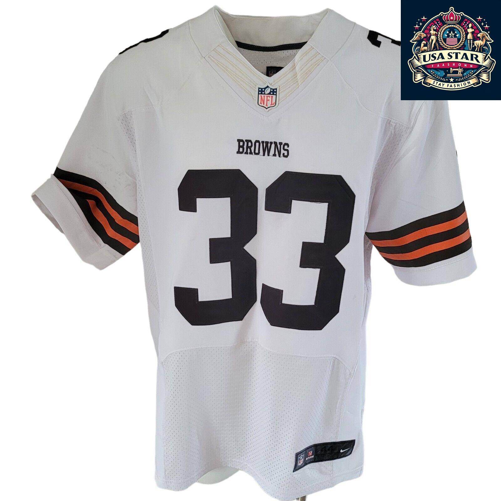 Nike Cleveland Browns Jersey - Men's L White Richardson 33 Short Sleeve - Team Logo & Comfort - USASTARFASHION