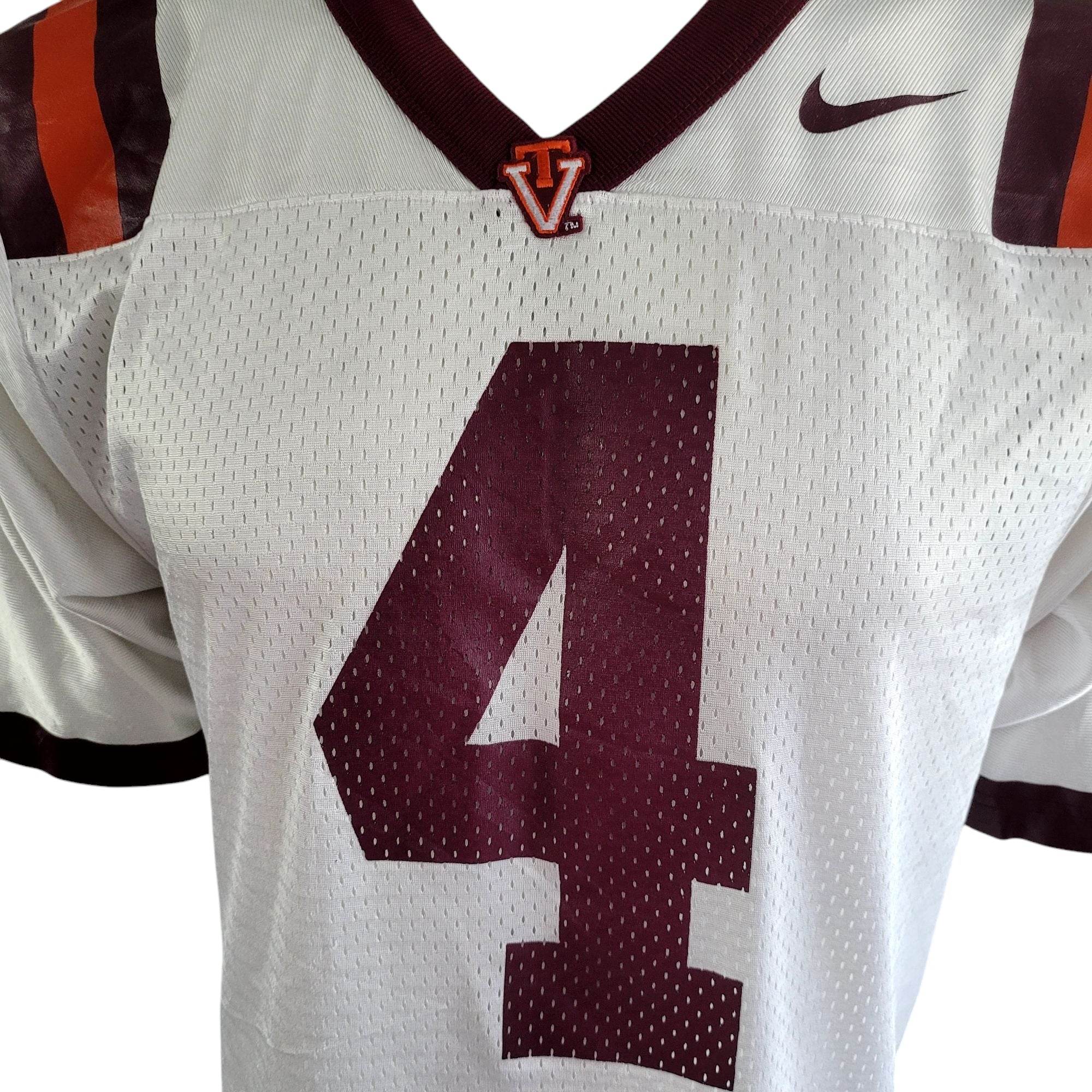 Nike Virginia Tech Hokies 4 Football Jersey – Size Small – White Maroon – NCAA - USASTARFASHION