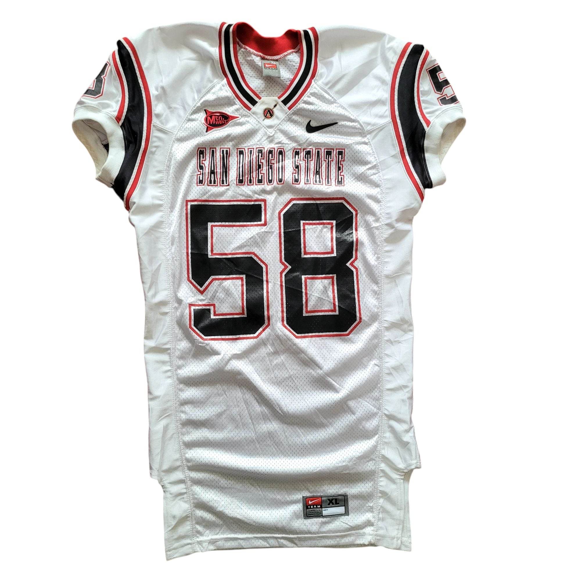 Rare 2000s Nike San Diego State Aztecs 58 Jersey - XL - USASTARFASHION