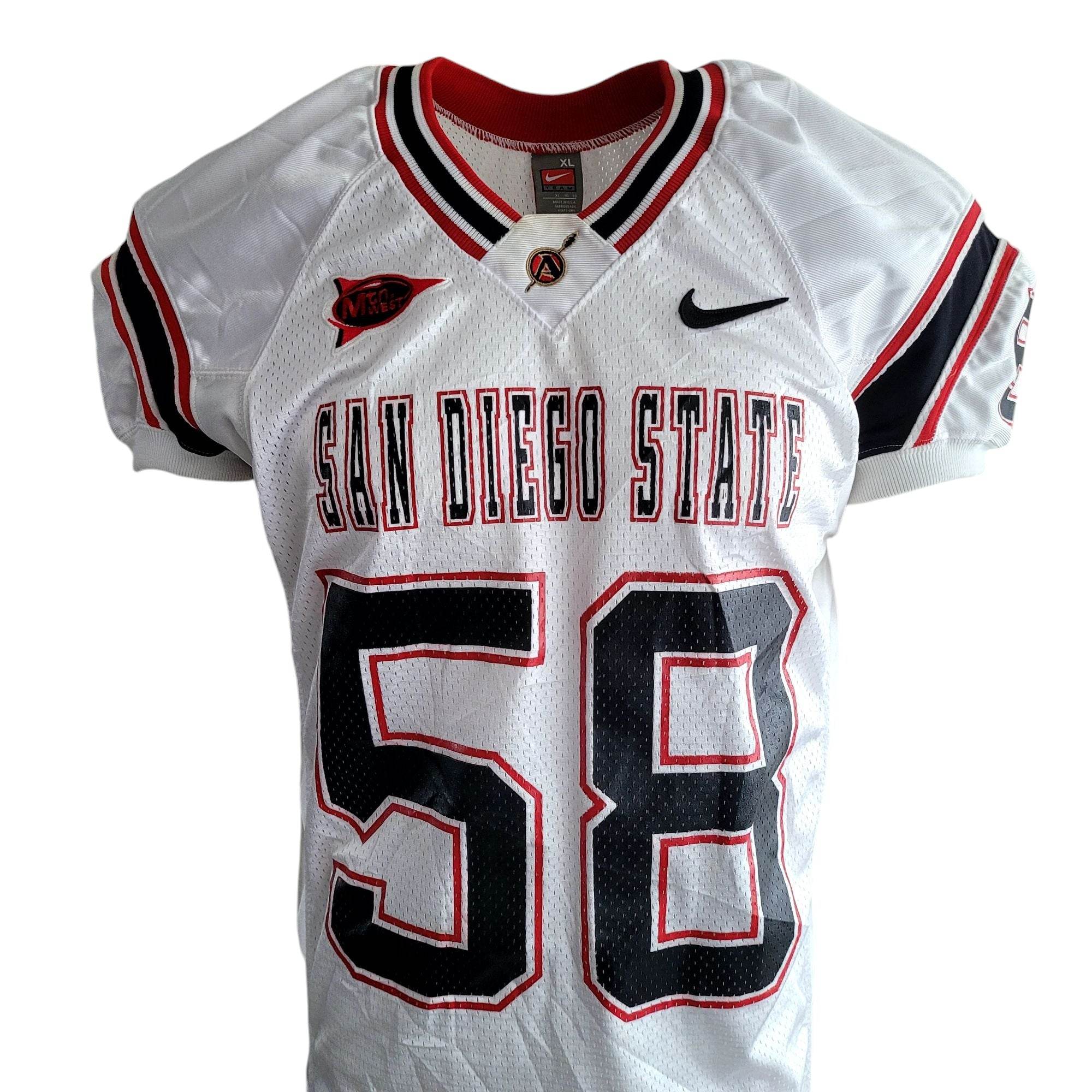 Rare 2000s Nike San Diego State Aztecs 58 Jersey - XL - USASTARFASHION