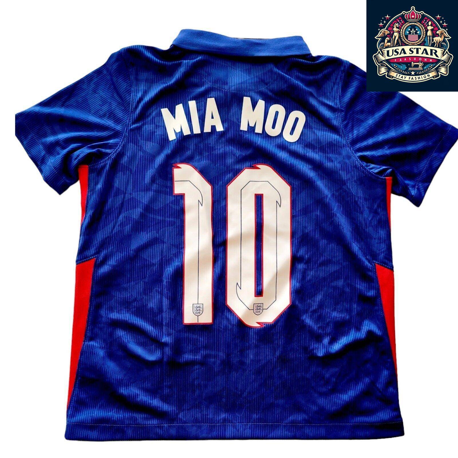 Nike England Kids Jersey 2020/21 Away Jersey XL (Ages 7 - 8) Custom "Mia Moo" 10 Blue/Red - USASTARFASHION