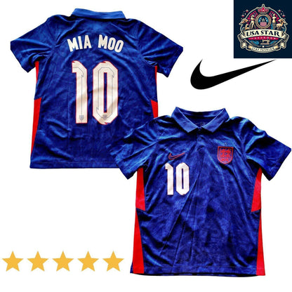 Nike England Kids Jersey 2020/21 Away Jersey XL (Ages 7 - 8) Custom "Mia Moo" 10 Blue/Red - USASTARFASHION