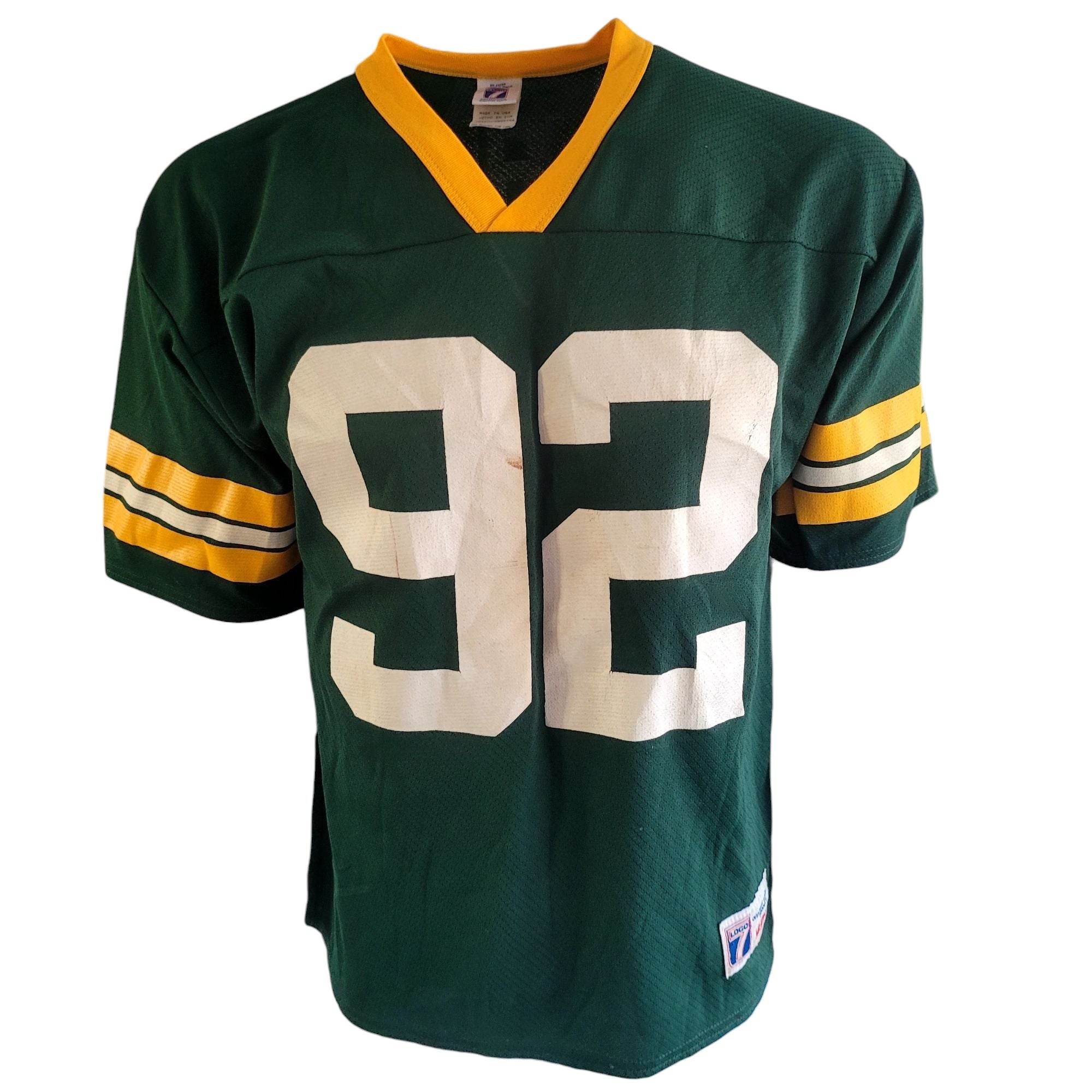 Vintage Reggie White 92 Green Bay Packers Jersey by Logo 7 - Made in USA (Size M) - USASTARFASHION