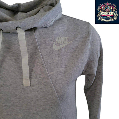 Nike Men's Hoodie - Medium Grey Pullover with Iconic Logo and Comfortable Fit for All - Day Wear - USASTARFASHION