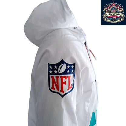 Nike Mighty Ducks Jacket - White Windbreaker Rain Jacket Size S with Iconic Logo and Adjustable Hood - USASTARFASHION