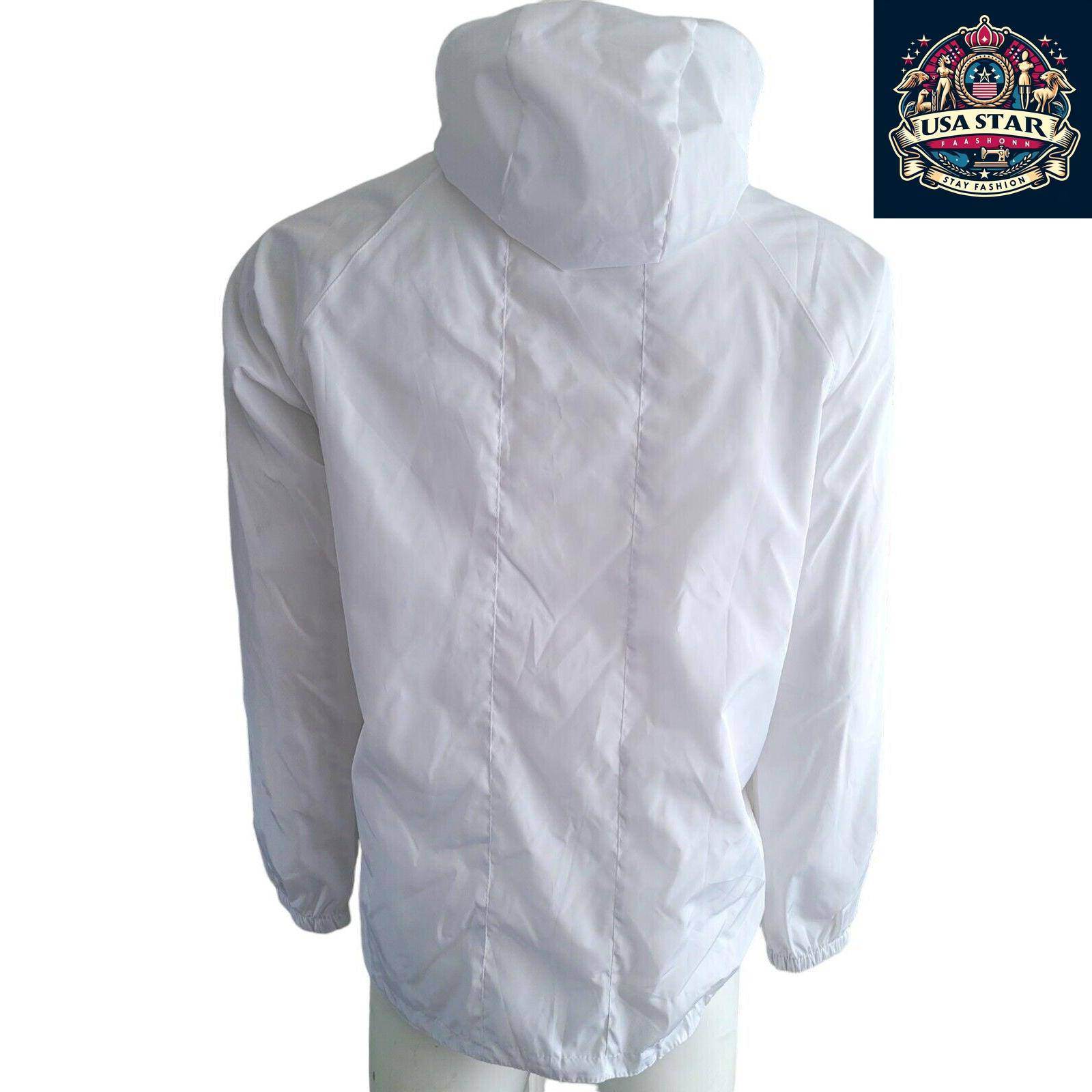 Nike Mighty Ducks Jacket - White Windbreaker Rain Jacket Size S with Iconic Logo and Adjustable Hood - USASTARFASHION
