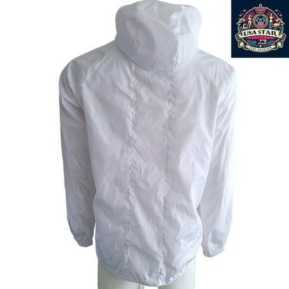 Nike Mighty Ducks Jacket - White Windbreaker Rain Jacket Size S with Iconic Logo and Adjustable Hood - USASTARFASHION