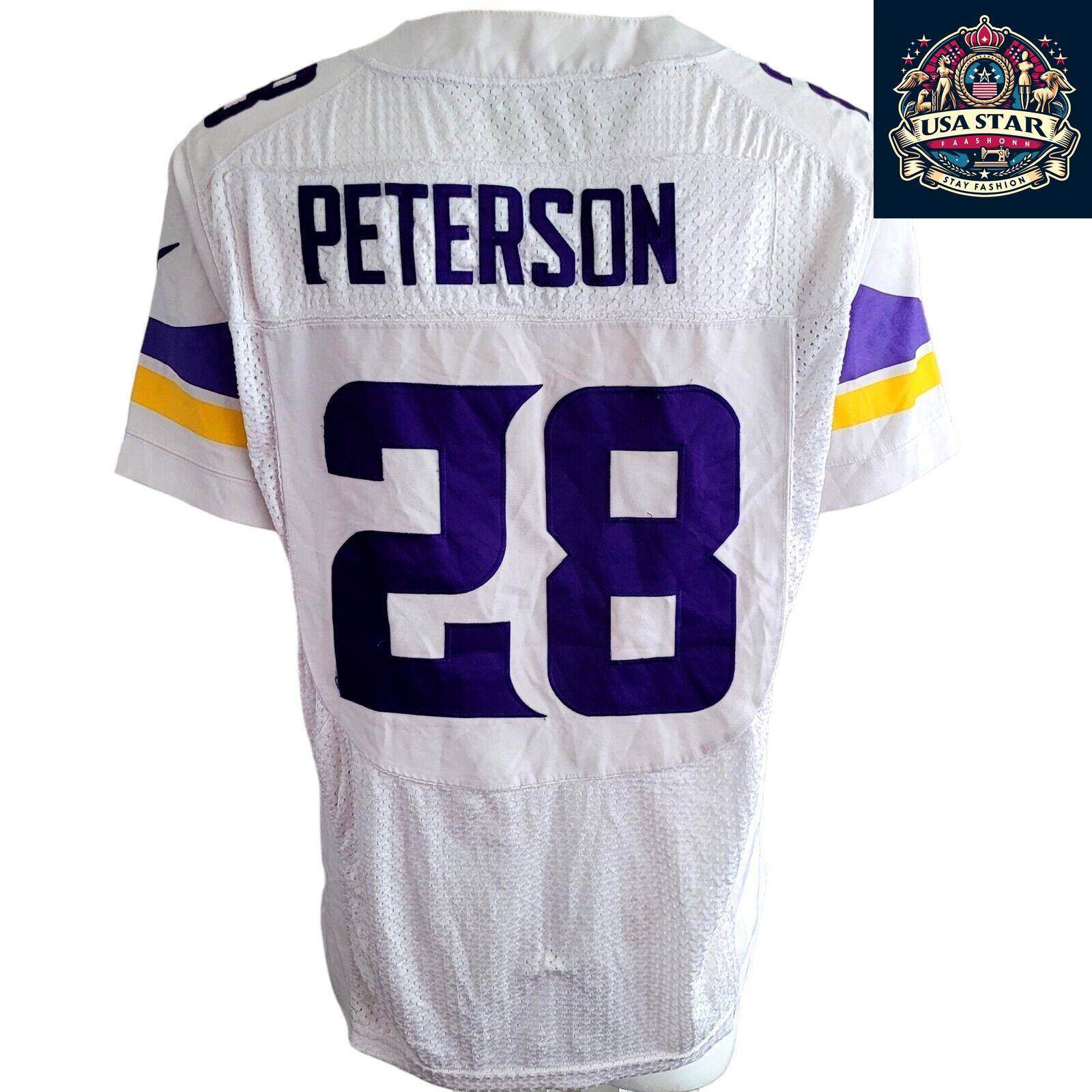 Nike NFL Minnesota Vikings 28 Adrian Peterson Authentic Football Jersey Size 40 Vintage - USASTARFASHION