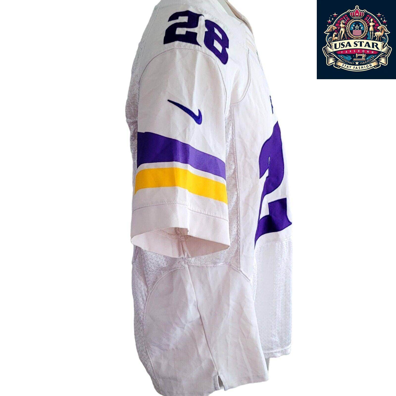 Nike NFL Minnesota Vikings 28 Adrian Peterson Authentic Football Jersey Size 40 Vintage - USASTARFASHION