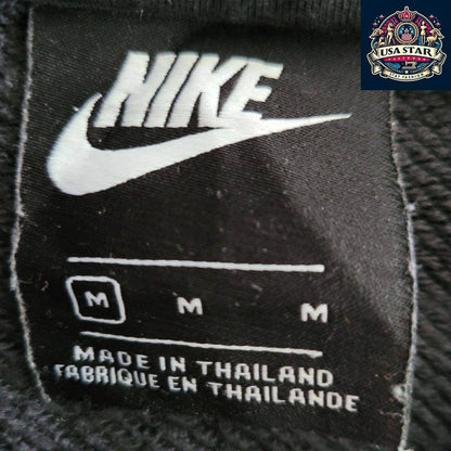 Nike Pullover Hoodie for Men, Medium Black - Comfortable, Durable, Adjustable Hood, Front Pocket - USASTARFASHION