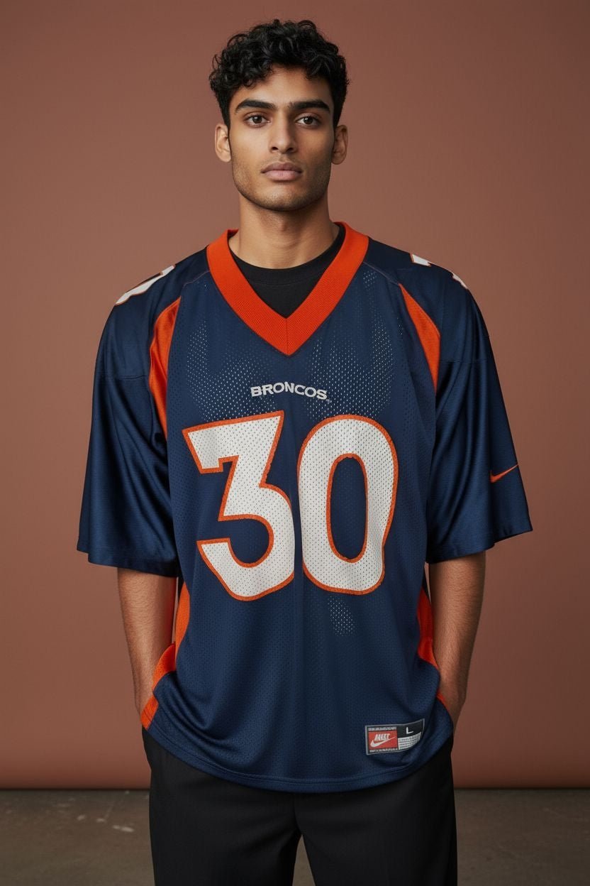 Nike Team Denver Broncos 30 Terrell Davis Jersey — Men’s L - USASTARFASHION
