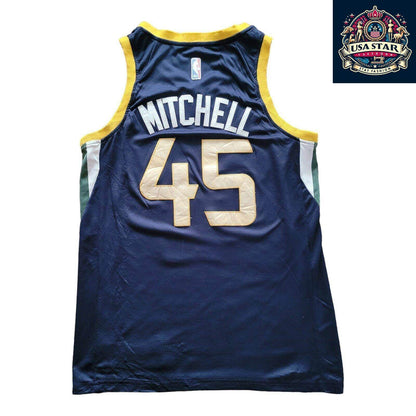 Nike Utah Jazz Jersey Donovan Mitchell 45 Men's Medium Blue Swingman - NBA Authentic Style - USASTARFASHION