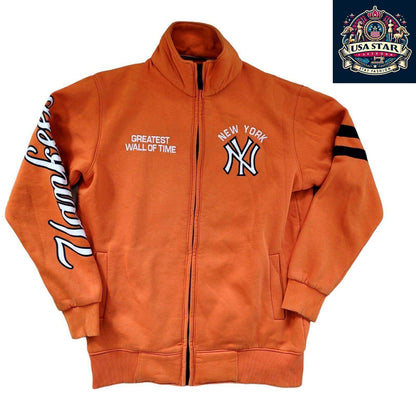 Nike Yankees Hoodie Sweatshirt XXL - Vibrant Orange, Iconic Logo, Good Condition, Comfort Wear - USASTARFASHION