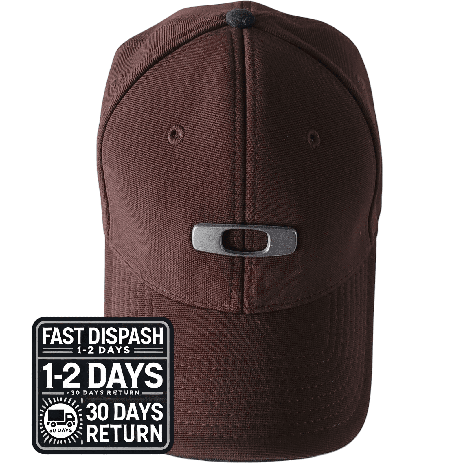 Oakley Flex Fit Cap - Size S/M - Brown - 96% Polyester, 4% Spandex, Classic Comfort Hat - USASTARFASHION