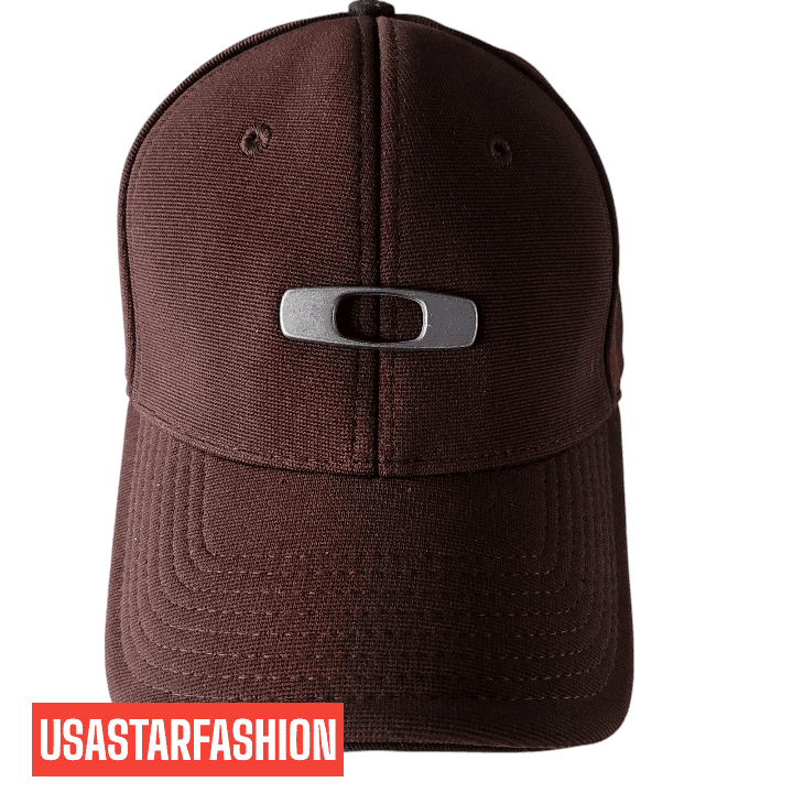 Oakley Flex - Fit Cap S/M - Brown Stretch - Fit Hat with Metal Logo, Comfortable Design - USASTARFASHION