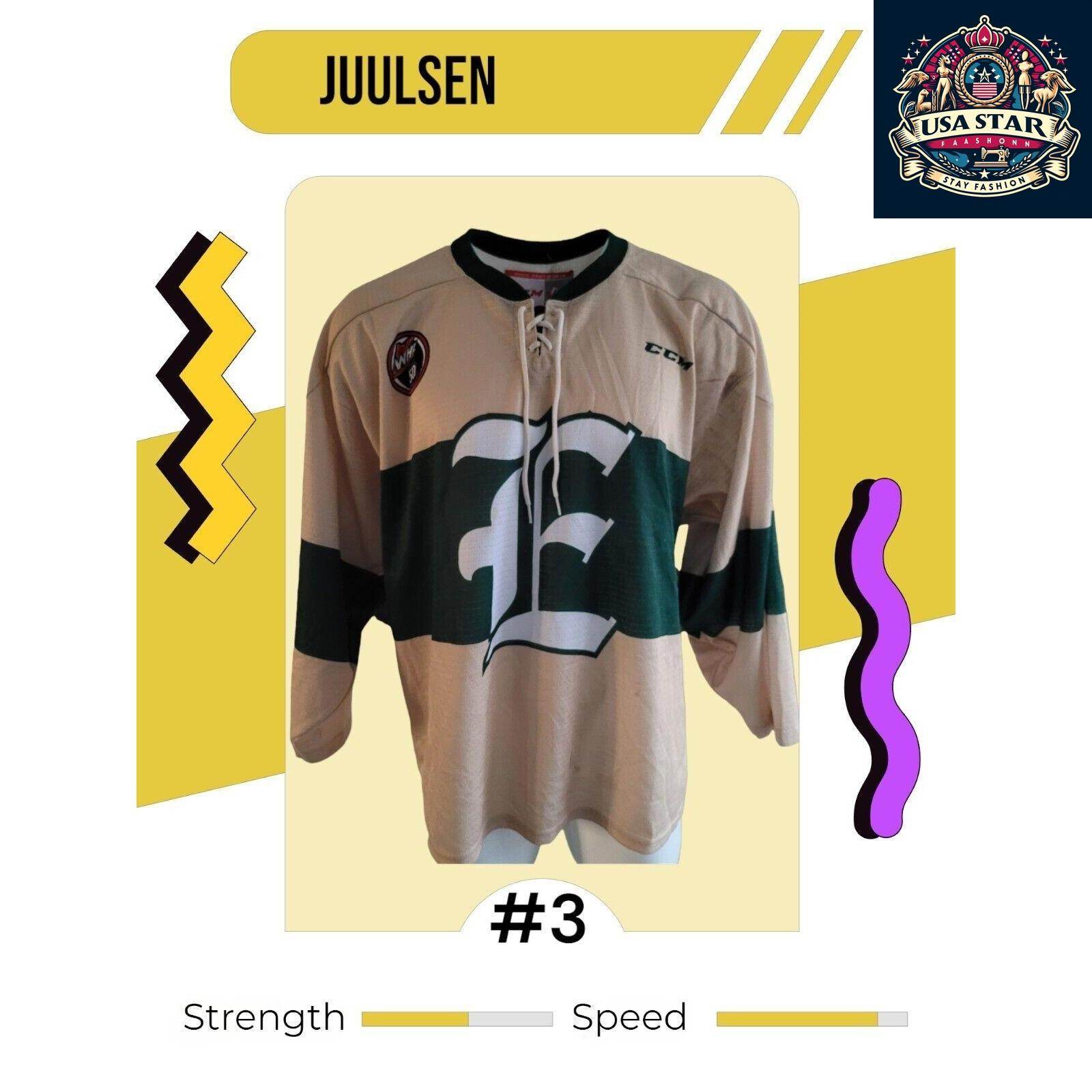 Official CCM Canadian Hockey League Jersey, Juulsen 3, Men's XL - High - Quality & Comfortable - USASTARFASHION