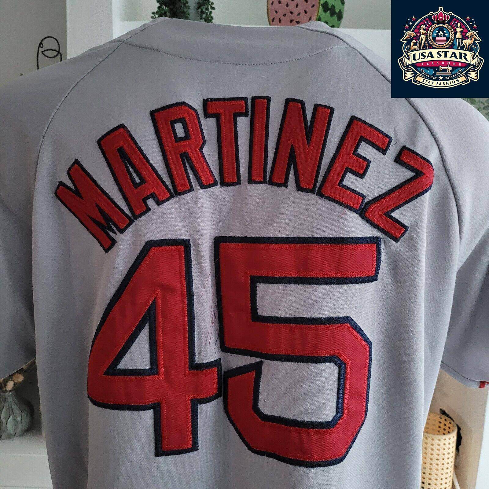 Pedro Martínez 45 Boston Red Sox Jersey XL - Majestic Authentic Vintage Baseball Shirt - USASTARFASHION