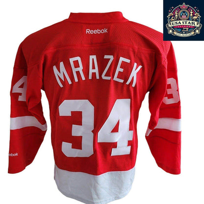 Petr Mrazek 34 Detroit Red Wings Youth Jersey S/M - Durable, Comfortable, Officially Licensed - USASTARFASHION