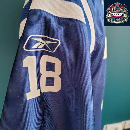 Peyton Manning Jersey Youth 18 Stitched Colts Jersey Large Size 14 - 16 NFL Football Apparel - USASTARFASHION