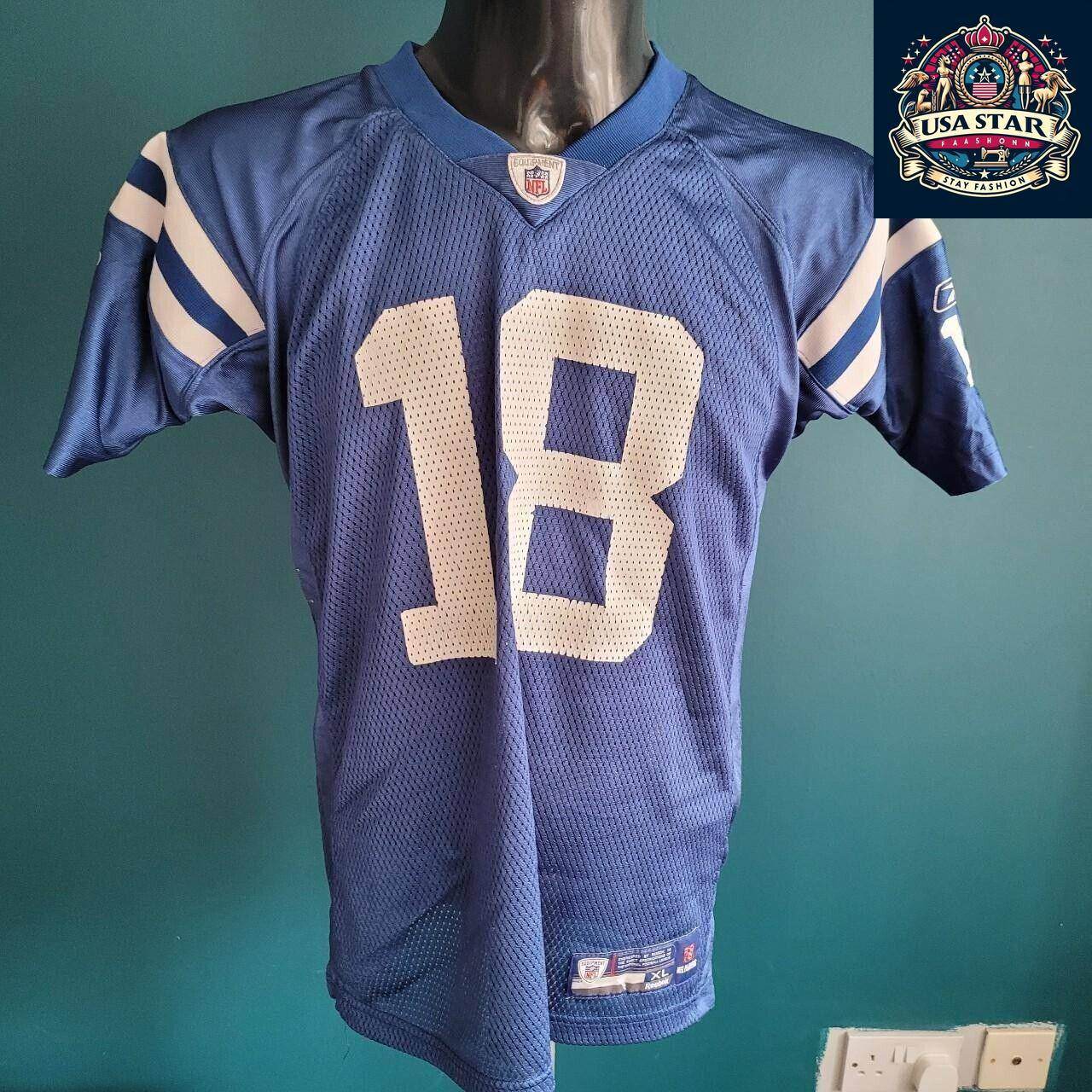 Peyton Manning Jersey Youth Size 18 - 20 - Authentic Colts Design, High - Quality Fabric - USASTARFASHION