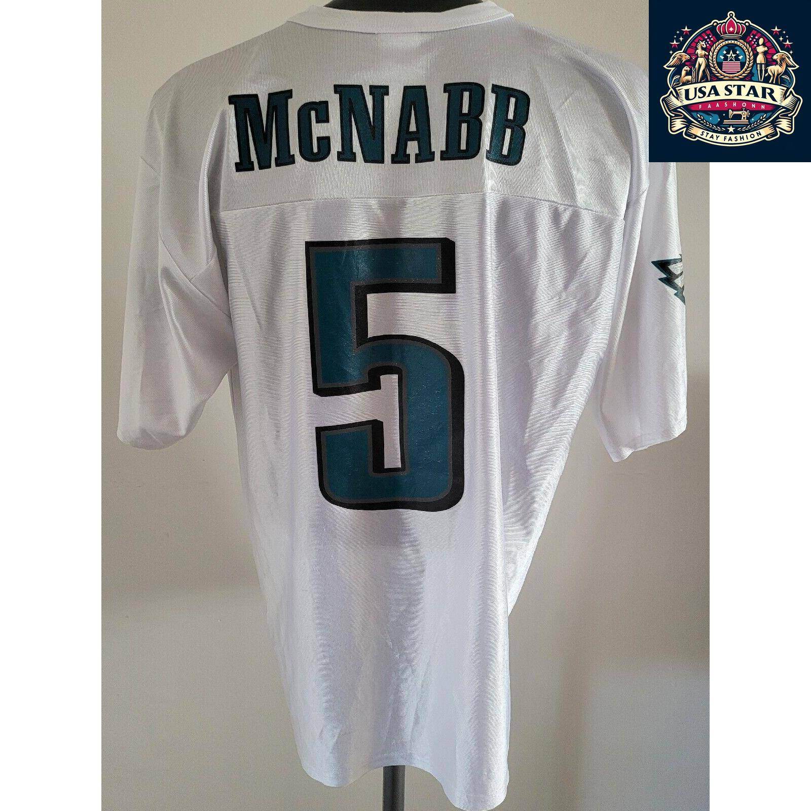 Philadelphia Eagles Jersey McNabb 5 by Reebok, Comfortable Fit, Authentic Team Colors, Size L - USASTARFASHION