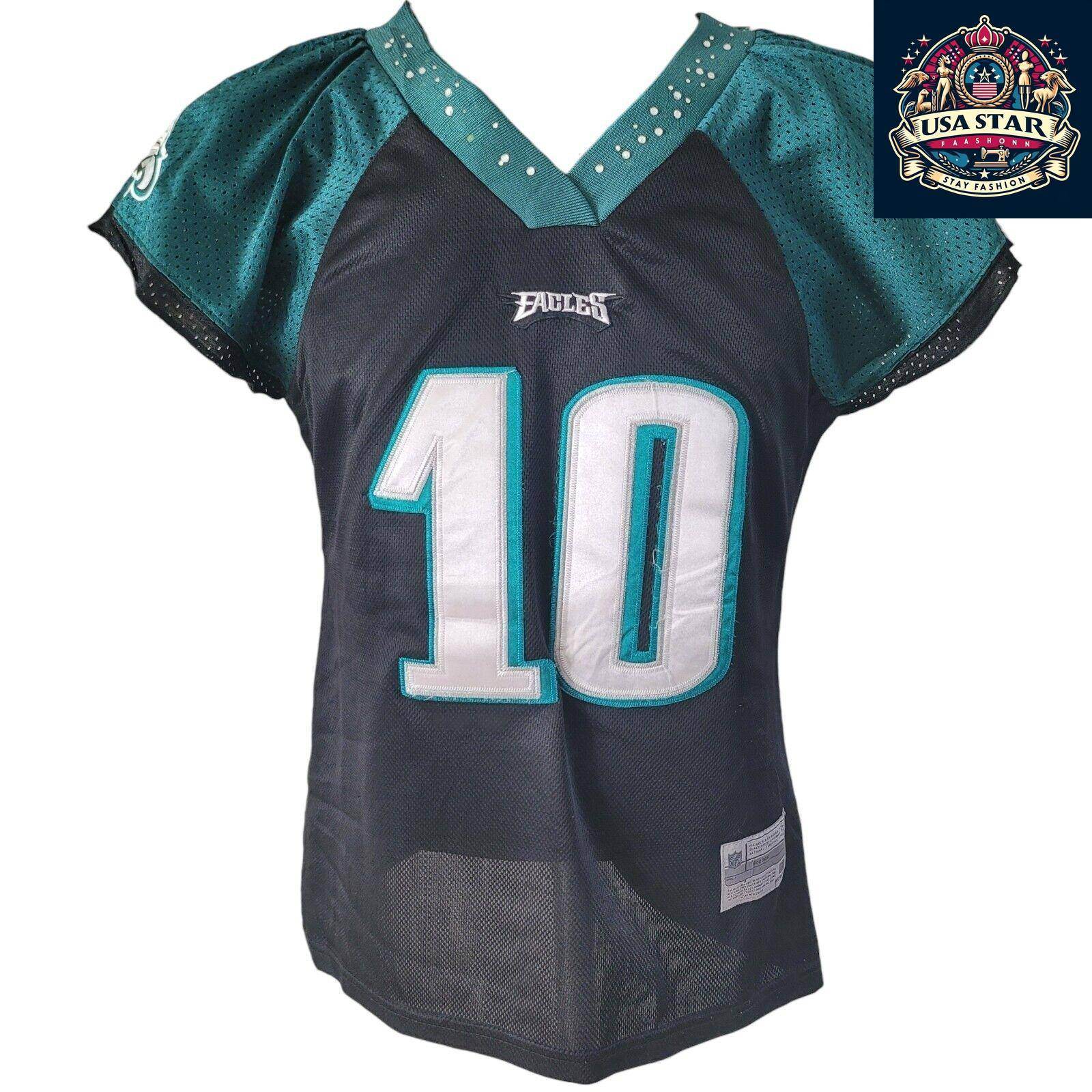 Philadelphia Eagles Jersey Women Reebok Jackson 10 – Official NFL Merchandise Size Small - USASTARFASHION