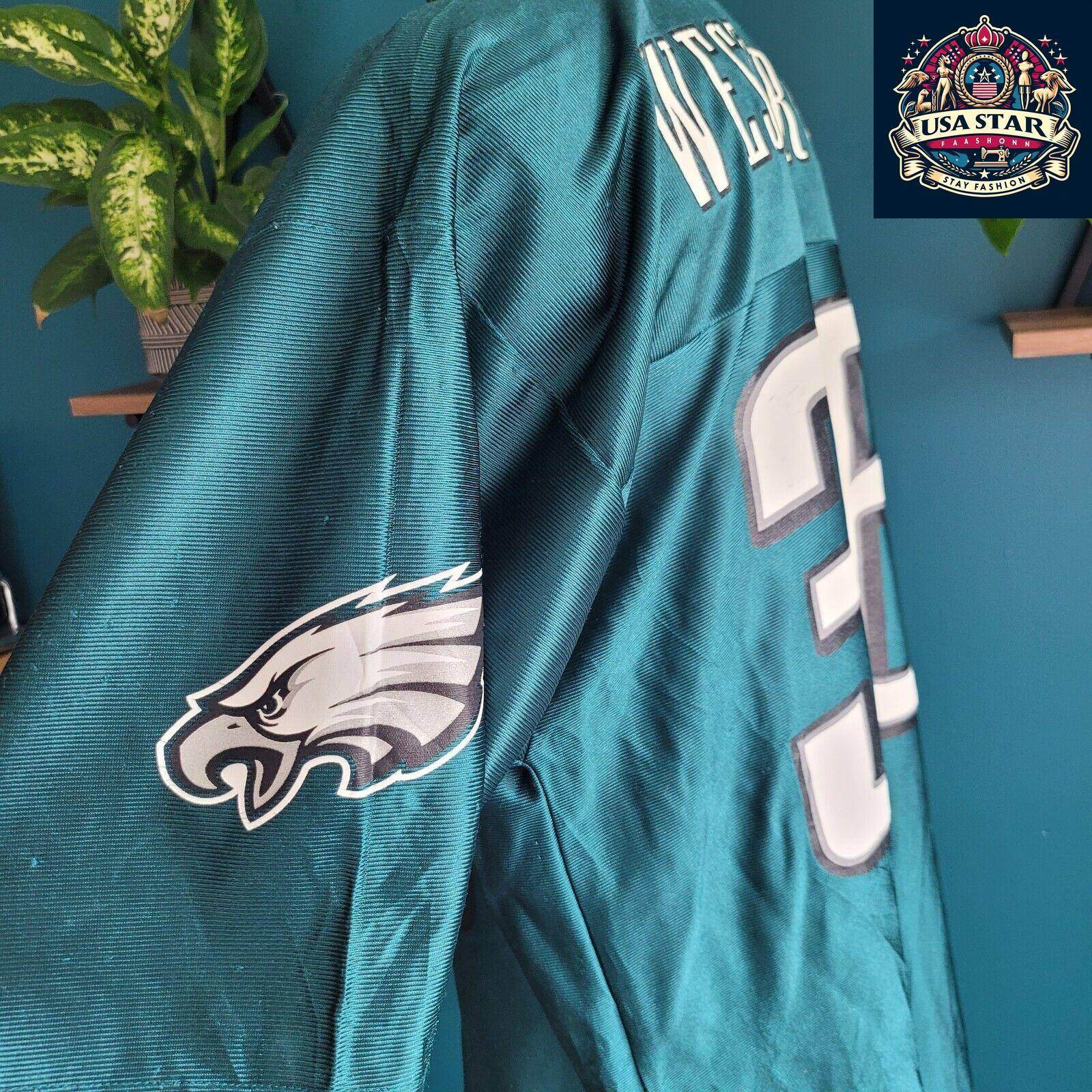 Philadelphia Eagles Shirt 36 Brian Westbrook for Adults, Large, Green, Breathable Fabric - USASTARFASHION