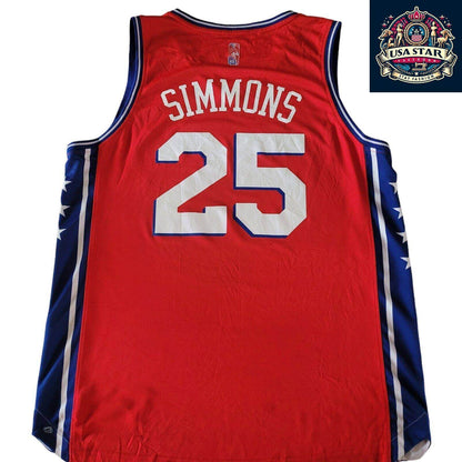 Philadelphia Sixers Ben Simmons 25 Fanatics NBA Basketball Jersey Size L - Authentic Team Wear - USASTARFASHION