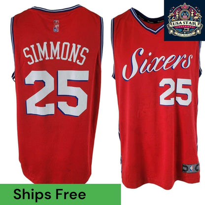 Philadelphia Sixers Ben Simmons 25 Fanatics NBA Basketball Jersey Size L - Authentic Team Wear - USASTARFASHION