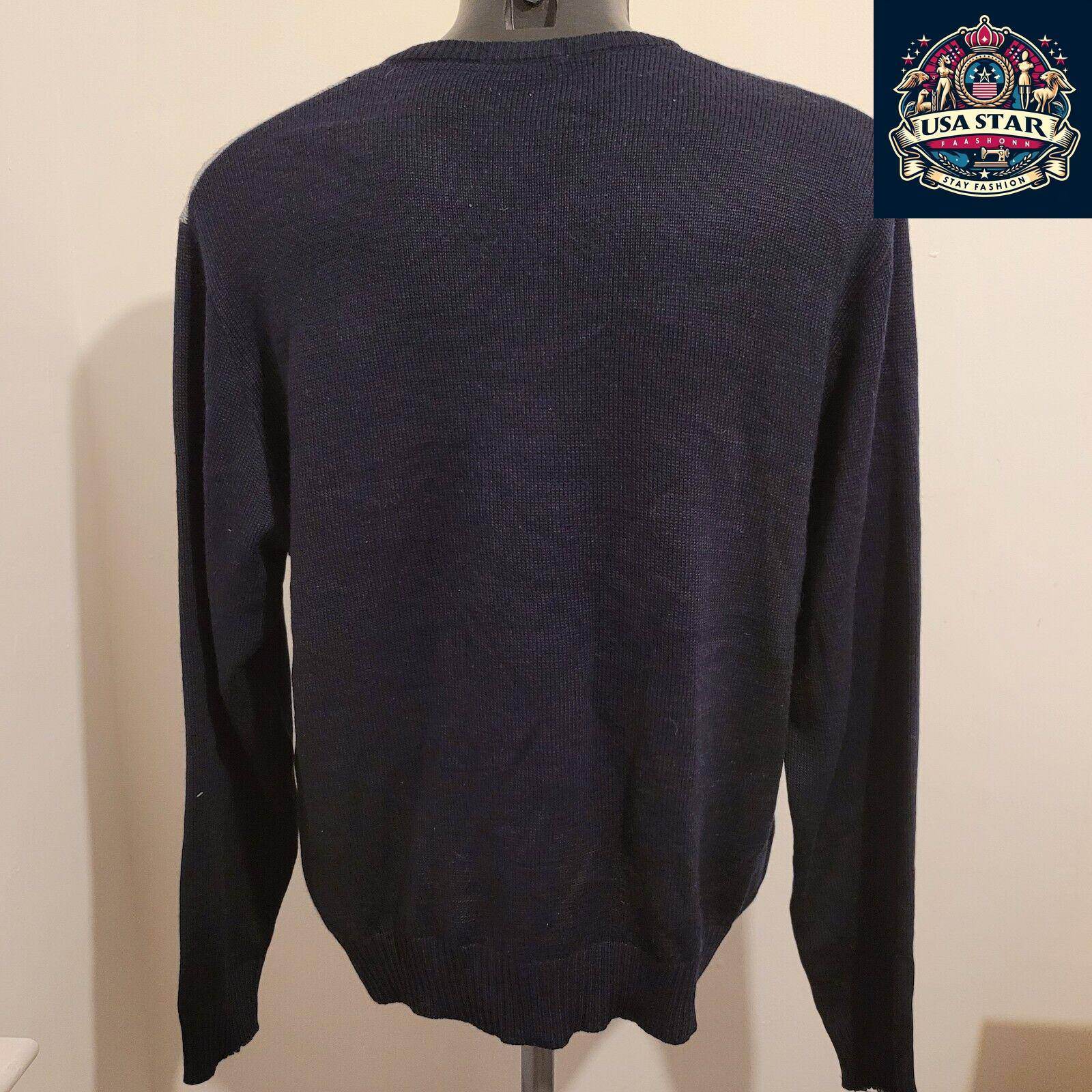 Pierre Cardin XL Wool Jumper in Multi - Color Pattern - Stylish, Cozy, and Durable - USASTARFASHION