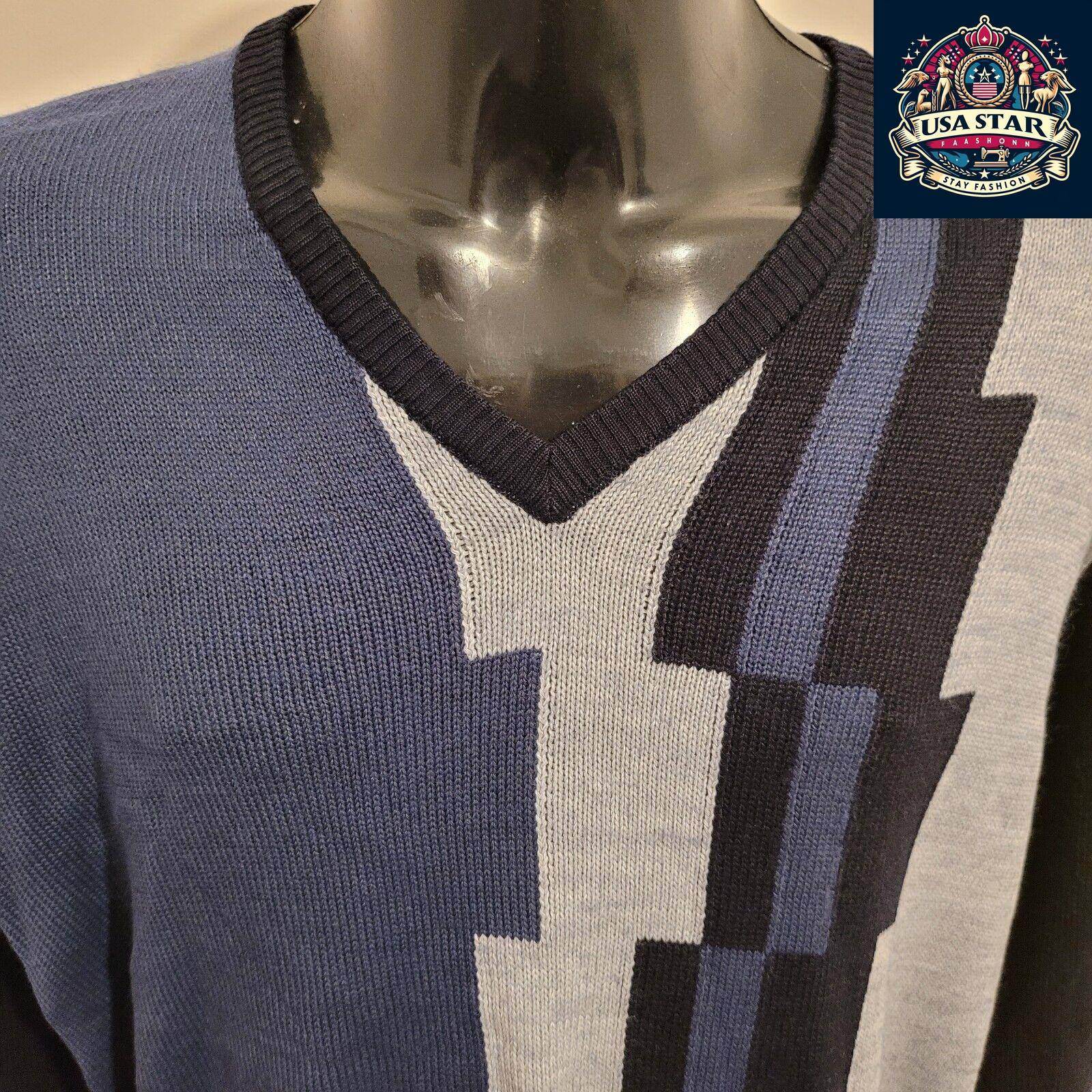 Pierre Cardin XL Wool Jumper in Multi - Color Pattern - Stylish, Cozy, and Durable - USASTARFASHION