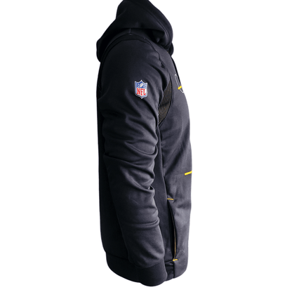 Pittsburgh Steelers Hoodie by Nike, Dri - FIT Technology, Small, Black with Zipped Pockets - USASTARFASHION