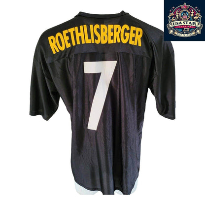 Pittsburgh Steelers Reebok Jersey 7 Ben Roethlisberger Size M - Authentic NFL Memorabilia - USASTARFASHION
