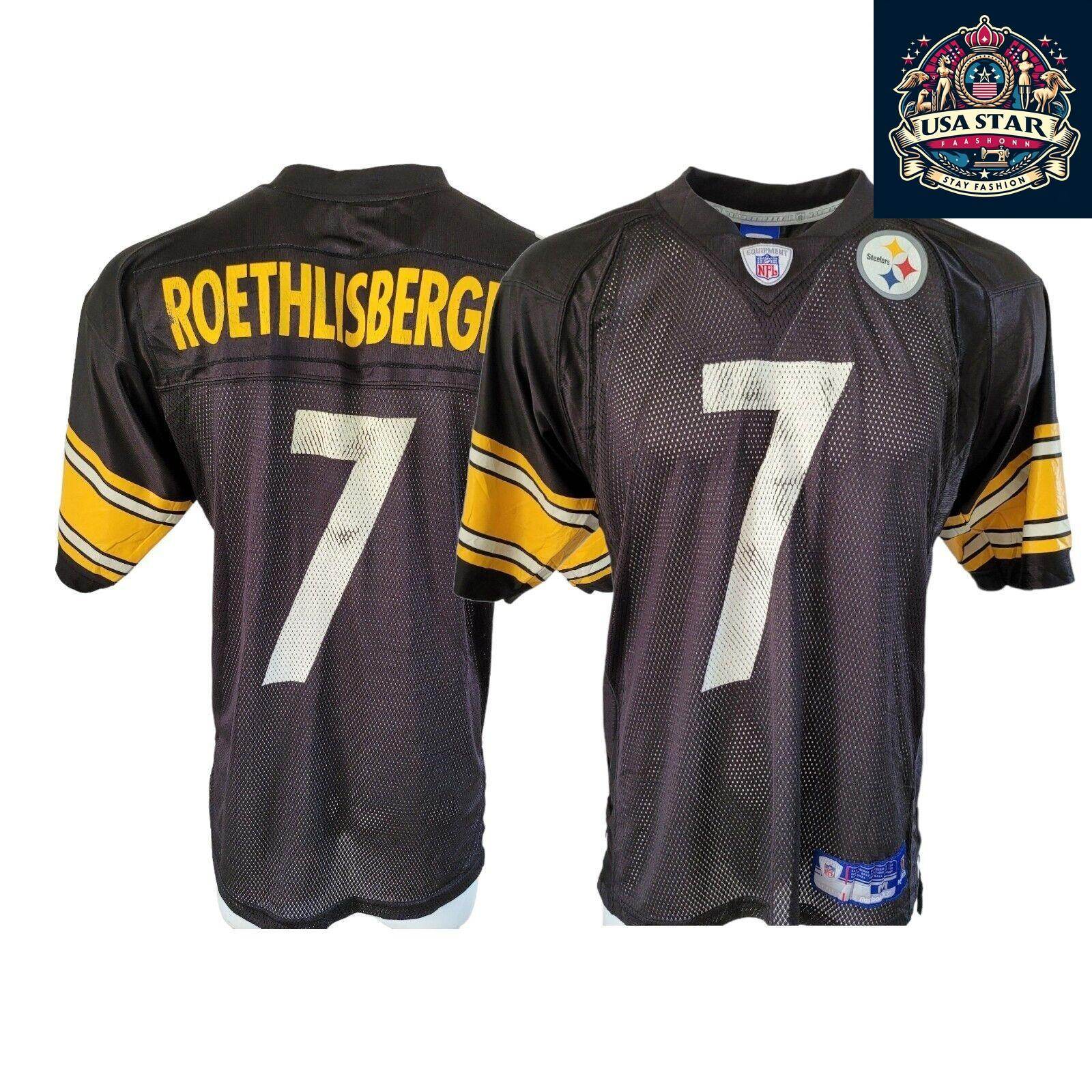 Pittsburgh Steelers Reebok Jersey 7 Ben Roethlisberger Size M - Authentic NFL Memorabilia - USASTARFASHION