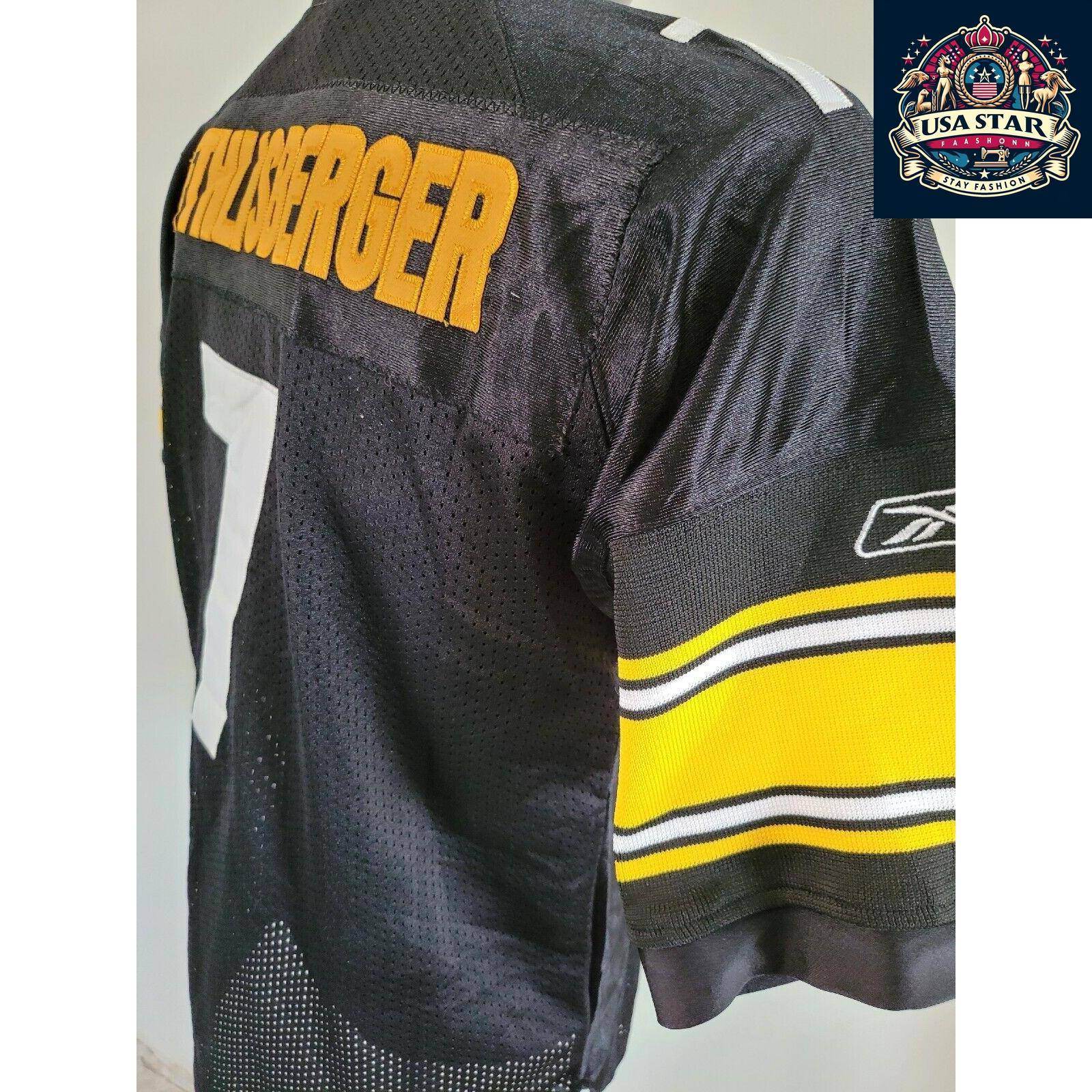 Pittsburgh Steelers Youth Jersey 7 Ben Roethlisberger, Large 14/16, Comfortable & Stylish Design - USASTARFASHION