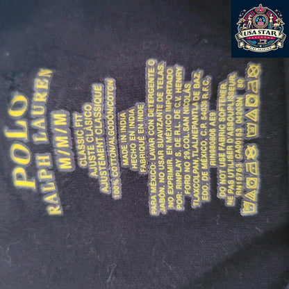 Polo Ralph Lauren Black T-Shirt M Size, Premium Cotton, Classic Crew Neck, Casual Versatility - USASTARFASHION