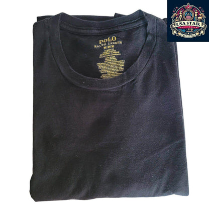 Polo Ralph Lauren Black T-Shirt M Size, Premium Cotton, Classic Crew Neck, Casual Versatility - USASTARFASHION