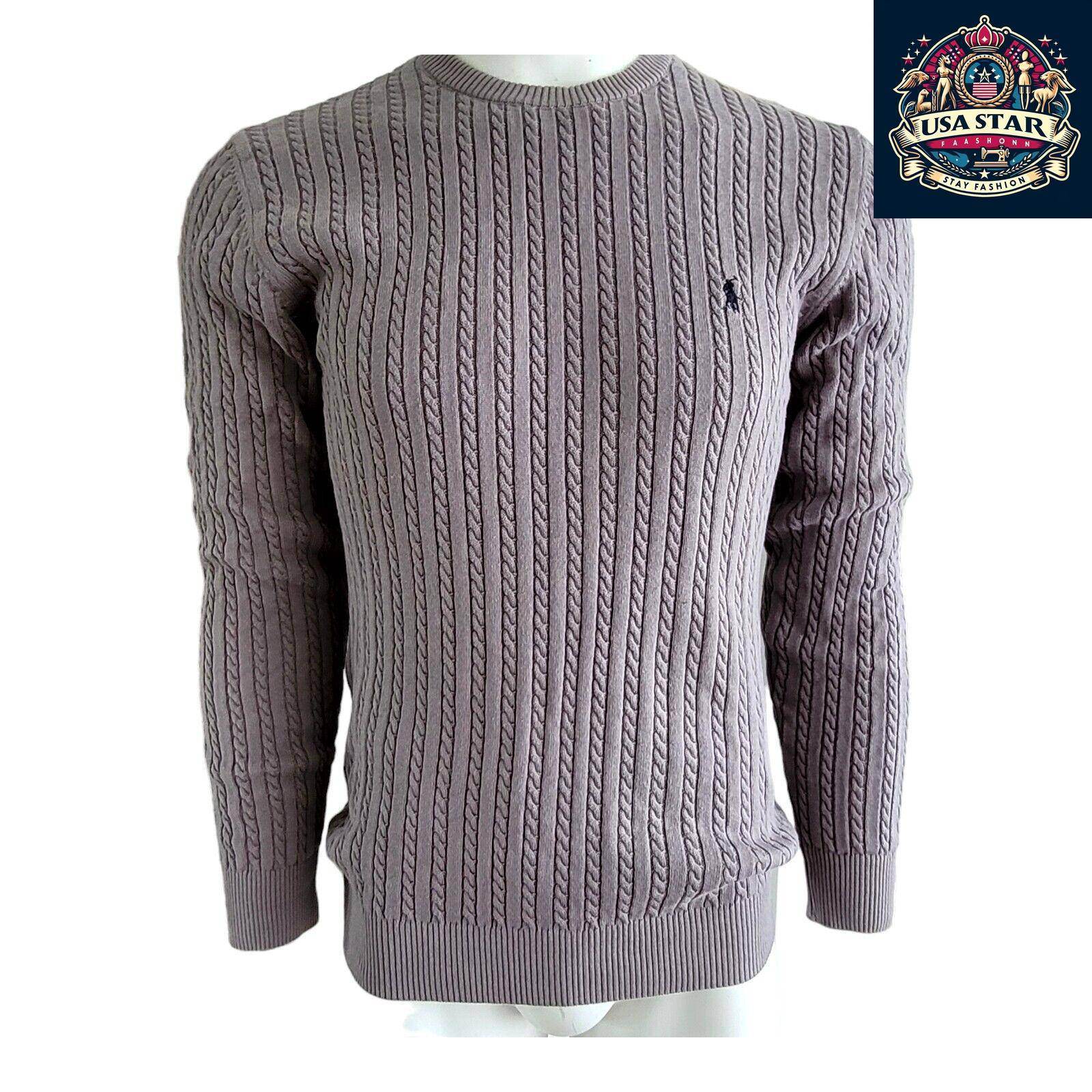 Polo Ralph Lauren Men's Dark Grey Crew Neck Jumper Size L - Stylish Comfort for Every Occasion - USASTARFASHION