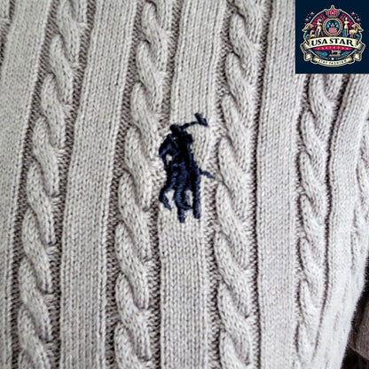 Polo Ralph Lauren Men's Dark Grey Crew Neck Jumper Size L - Stylish Comfort for Every Occasion - USASTARFASHION