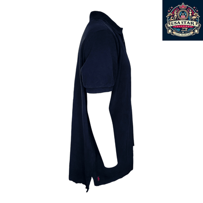 Polo Ralph Lauren Men's Polo Shirt XL Navy Blue - 100% Cotton, Made in USA, Classic Comfort - USASTARFASHION