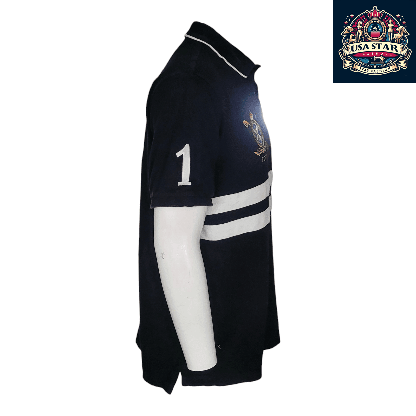 Polo Ralph Lauren Men's Polo Shirt XXL - Custom Fit Black With Embroidered Logos - USASTARFASHION