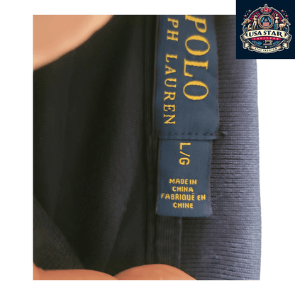 Polo Ralph Lauren Polo Shirt Navy Blue Custom Fit for Men, Size L, 100% Cotton Comfort - USASTARFASHION