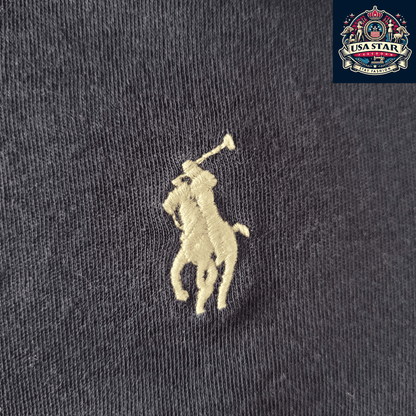 Polo Ralph Lauren Polo Shirt Navy Blue Custom Fit for Men, Size L, 100% Cotton Comfort - USASTARFASHION