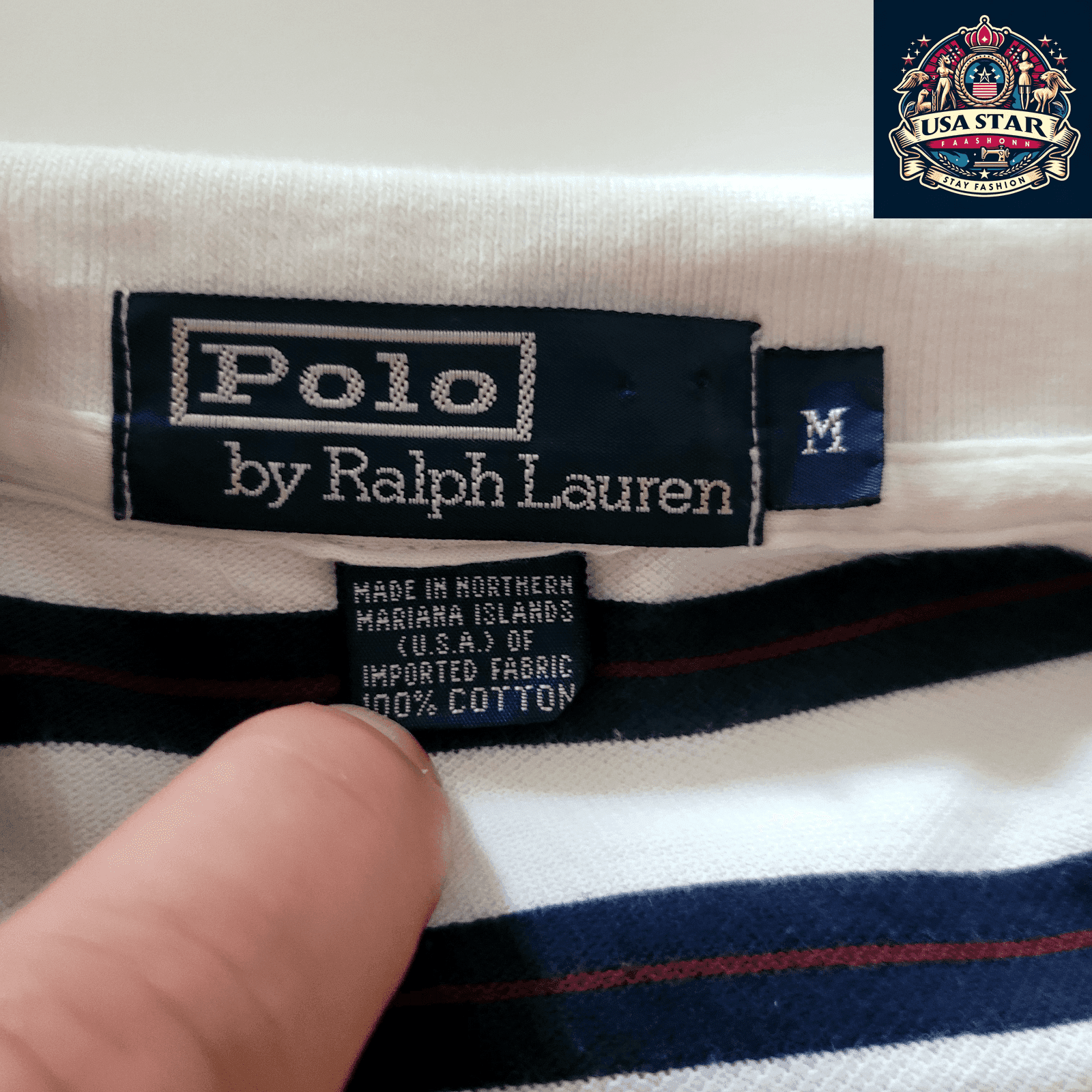 Polo Ralph Lauren Striped Polo Shirt for Men, Size M, 100% Cotton with Red Pony Emblem - USASTARFASHION