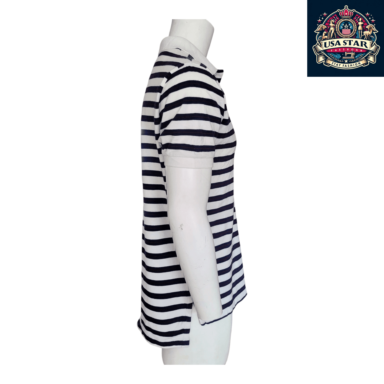 Polo Ralph Lauren Striped Polo Shirt for Men, Size M, 100% Cotton with Red Pony Emblem - USASTARFASHION