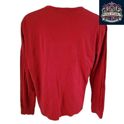 Polo Ralph Lauren Sweatshirt XL - Vintage Red Cotton Pullover, Soft & Breathable Classic Style - USASTARFASHION